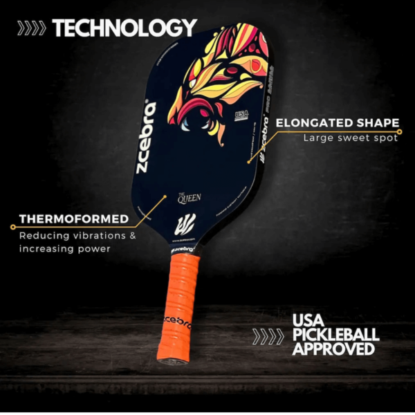 Pickleball People UK - Zcebra Queen Black and Orange 2 - Pickleball Paddle