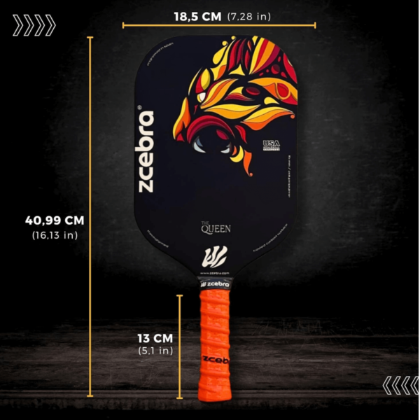 Pickleball People UK - Zcebra Queen Black and Orange 4 - Pickleball Paddle