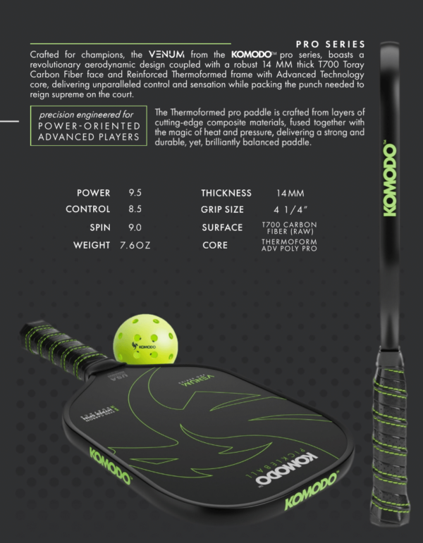 Pickleball People UK - Komodo Venum 6 - Pickleball Paddle