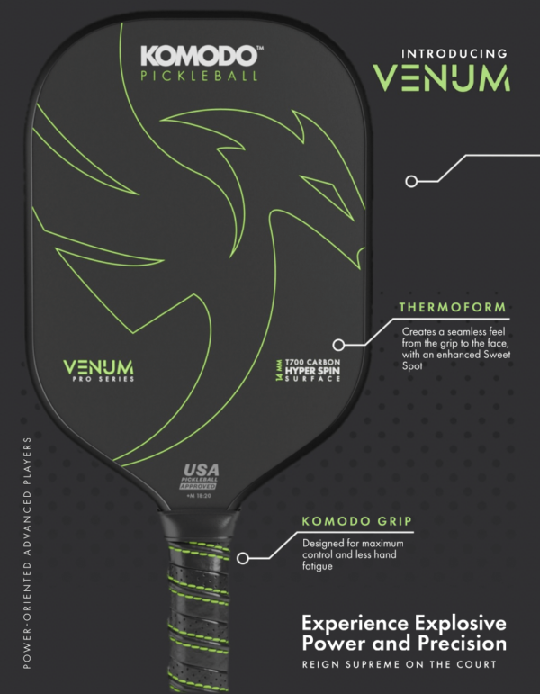 Pickleball People UK - Komodo Venum 5 - Pickleball Paddle