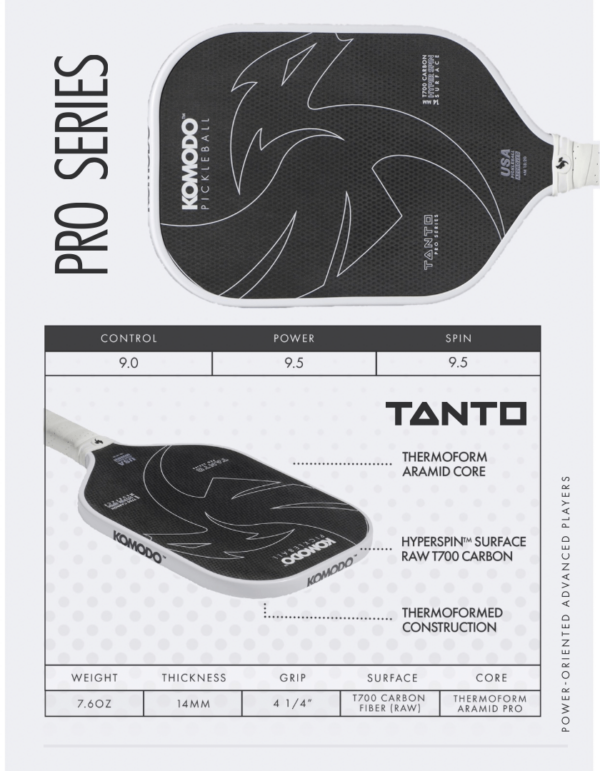 Pickleball People UK - Komodo Tanto 8 - Pickleball Paddle