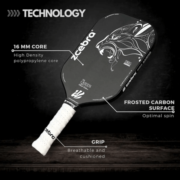 Pickleball People UK - Zcebra Queen Black 2 - Pickleball Paddle