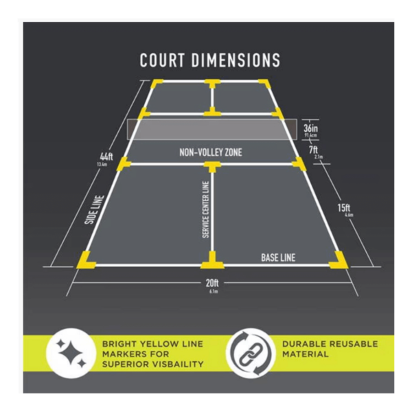 Pickleball People UK - Franklin Pickleball Court Marker Kit 3 - Pickleball Court Marker