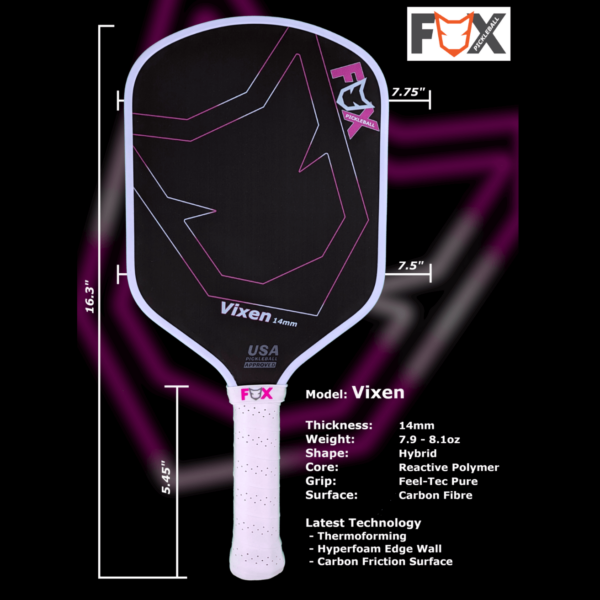Pickleball People UK - FOX Vixen white 3 - Pickleball Paddle