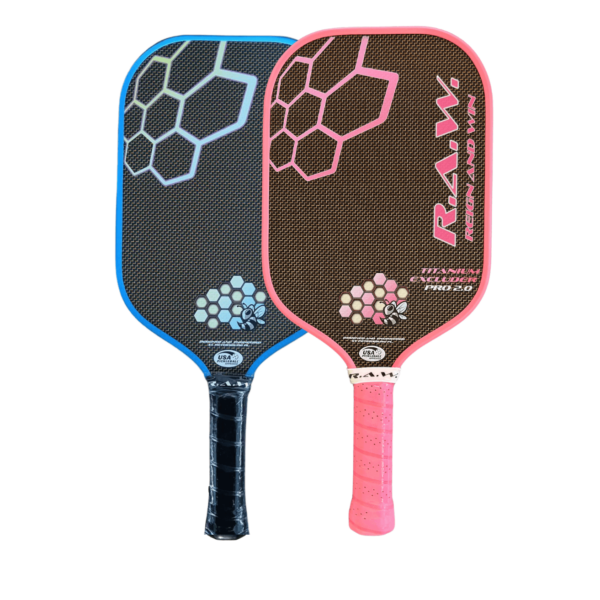 Pickleball People UK - R.A.W. Titanium Excluder Pro 2.0 Blue and Pink - Pickleball Paddle