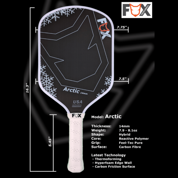 Pickleball People UK - FOX Artic white 3 - Pickleball Paddle
